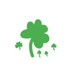 Fototapeta premium Shamrock icon vector, lucky leaf green