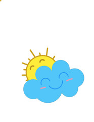 sun with cloud, smile and happy design vector animation