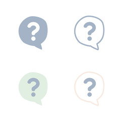 Question mark speech bubble icons set