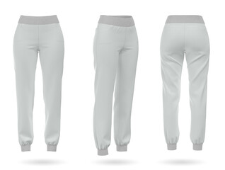 Blank joggers mockup, 3d rendering.