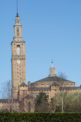 Fototapeta na wymiar Universidad Laboral. Gijon. Asturias. Tower and dome. Heritage. UNESCO