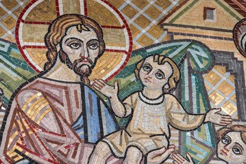 Mosaic icon of Jesus Christ and children