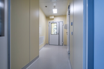 white empty corridor for room in interior of modern apartments, office or clinic