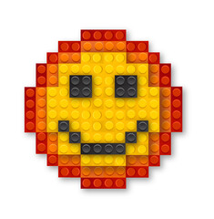 Happy emoji smiley face from Bricks