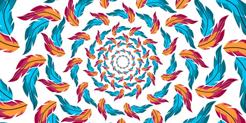 Colorful Feather Pattern Background Vector