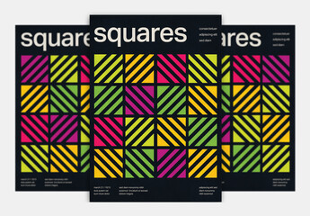International Style Minimalism Poster Layout with Creative Geometric Pattern