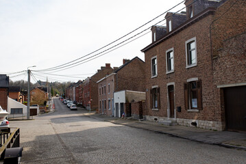 Obraz premium Europe Belgium village street. Brick houses. Travelling around Europe. Florelle, Namur