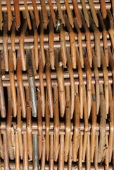 close up of woven wicker basket