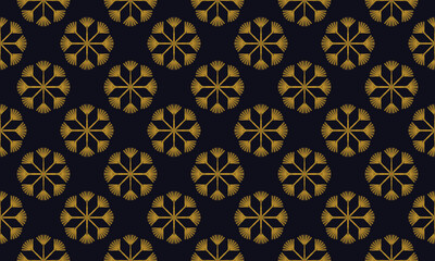 ฺBlack and yellow tribal seamless pattern. Traditional design for background, wallpaper, clothing, gift wrapping, carpet, tile, fabric, decoration, vector illustration, embroidery style. 