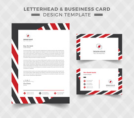 Abstract letterhead with business card Design