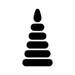 Pyramid toy vector isolated glyph icon