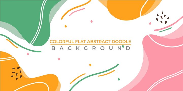Flat Hand drawn minimal COLORFUL abstract background