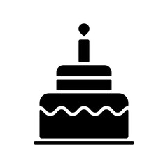 Birthday cake vector isolated glyph icon