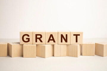 grants word written on building blocks concept