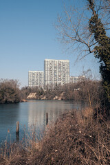 les tours du Lignon au bord du Rh&ocirc;ne, Gen&egrave;ve