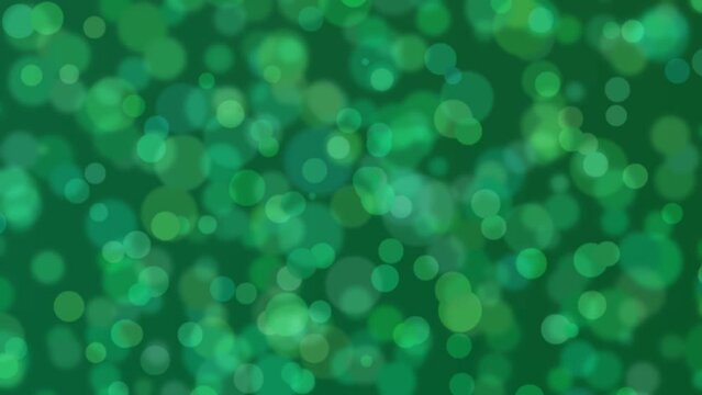 Motion graphics. forest green abstract defocused background, circle shape bokeh pattern