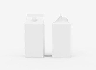 3d Views of Milk  Juice Carton Mockup