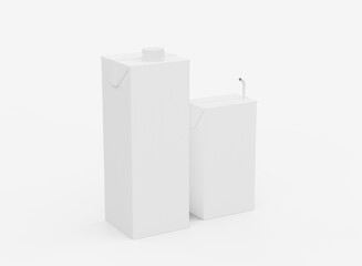 3d Two Size of Milk  Juice Cardboard Mockup