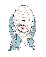 Creepy face illustration