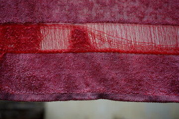close up texture of old towel