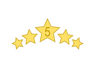 Five stars quality symbol