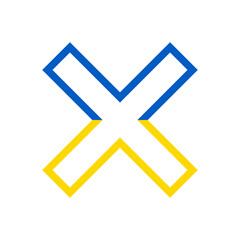 Obraz premium Cross in Ukraine colours. No war, stop war icon