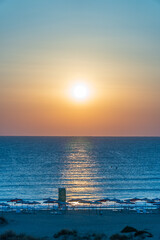 Amazing sunrise over the sand dunes