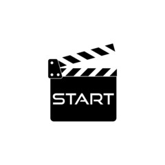 Start word text video logo isolated on white background