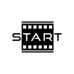 Start word text video logo isolated on white background