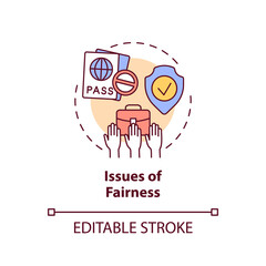 Issues of fairness concept icon. Legalizing unauthorized immigrants negative impact abstract idea thin line illustration. Isolated outline drawing. Editable stroke. Arial, Myriad Pro-Bold fonts used