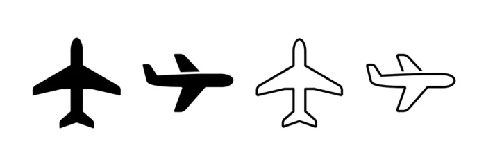 Fotobehang Plane icon set. Airplane icon vector. Flight transport symbol. Travel illustration. Holiday symbol © FourLeafLover