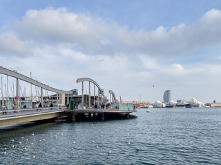 Rambla de mar port in Barcelona