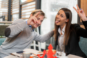 Acting crazy in the cafe