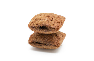 chocolate chips, crispy chips on white