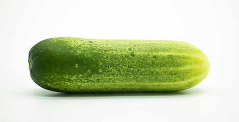 fresh green cucumber vegetable isolated on white background