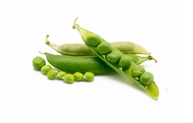 peas vegetable bean isolated on white background