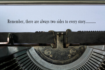 Text typed on an old classic typewriter. The truth always prevails.