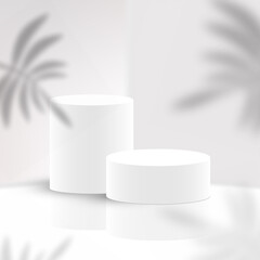realistic podium white minimal vector