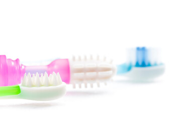 Still life teethers and toothbrush