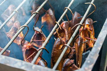 still life of smoked fish