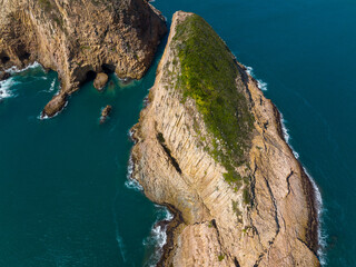 Aerial view of Hong Kong Global Geopark, Po Pin Chau
