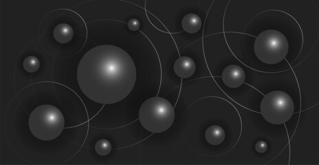 Abstract futuristic technologies. Abstract background with dynamic lines, circles and spheres.