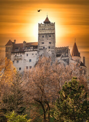 The famous medieval Bran Castle, known as Dracula Castle, in Transylvania.