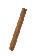 Cigar wrapped in tobacco leaf isolated on white