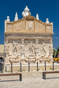 Greca fountain in old town Gallipoli, Lecce, Apulia, Italy