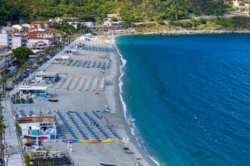 Fototapeta na wymiar Beach in Ruffo di Scilla in Calabria region, Italy