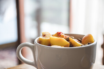 Close up shot of the homemade museli