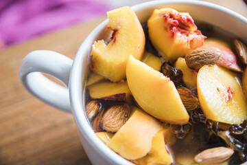 Close up shot of the homemade museli