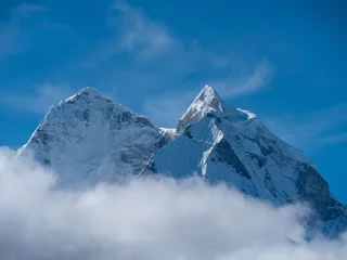 Papier Peint photo Ama Dablam mount Ama Dablam , Khumbu valley, Sagarmatha national park, Everest area, Nepal, tracking way to mount Everest