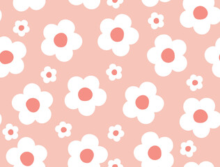 Daisy Vector, Daisy Wallpaper, Daisy Seamless Pattern, Daisy Repeat Pattern, Cute Flower Pattern, Cute Flower Vector, White Daisies Background, Vector Illustration Background